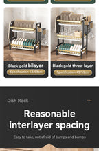 2025 Stainless Steel 2/3-Tier Kitchen Dish Drainer Rack