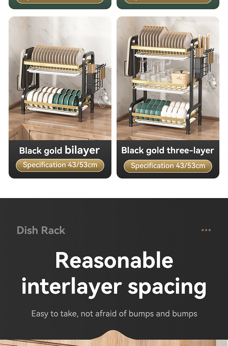 2025 Stainless Steel 2/3-Tier Kitchen Dish Drainer Rack