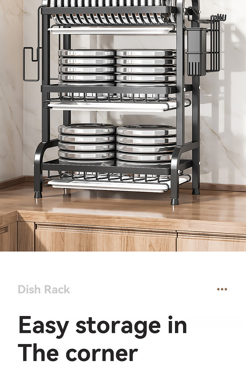 2025 Stainless Steel 2/3-Tier Kitchen Dish Drainer Rack