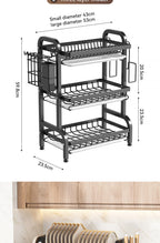 2025 Stainless Steel 2/3-Tier Kitchen Dish Drainer Rack