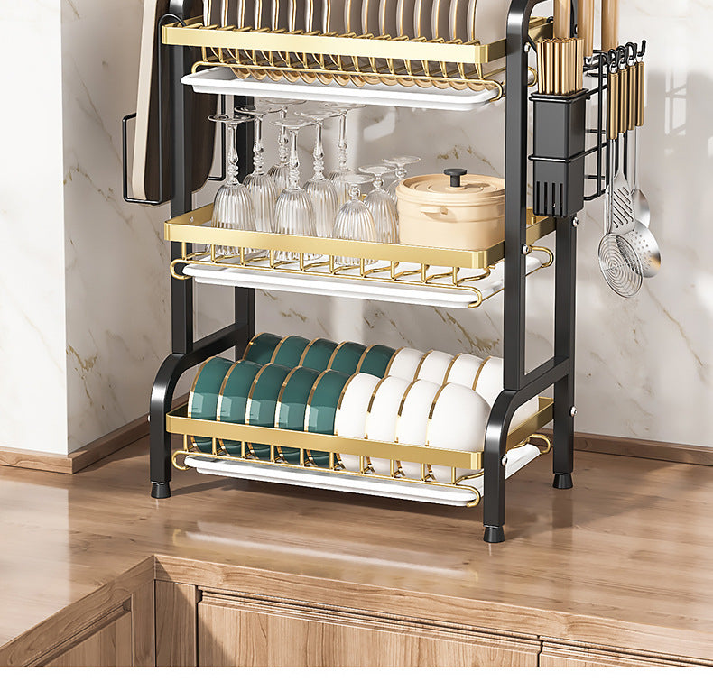2025 Stainless Steel 2/3-Tier Kitchen Dish Drainer Rack