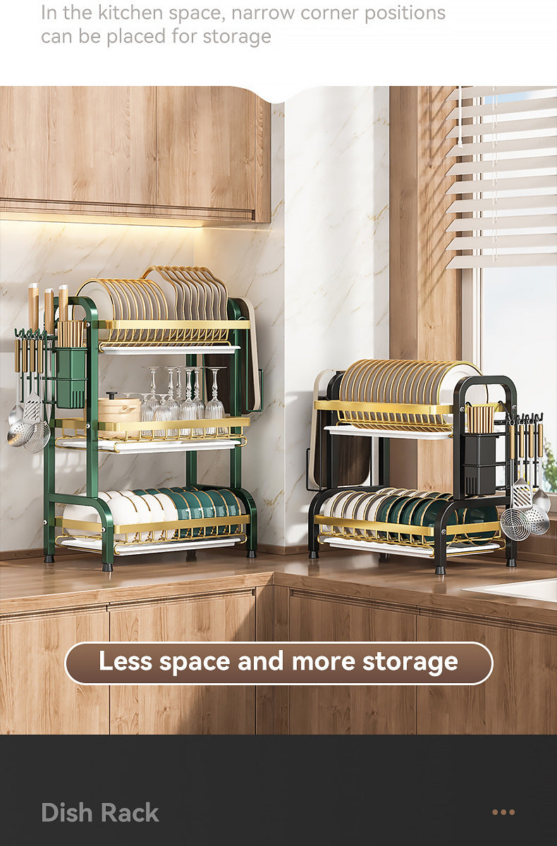2025 Stainless Steel 2/3-Tier Kitchen Dish Drainer Rack