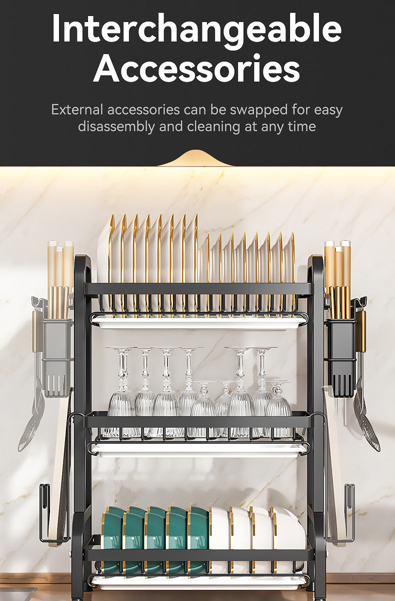 2025 Stainless Steel 2/3-Tier Kitchen Dish Drainer Rack