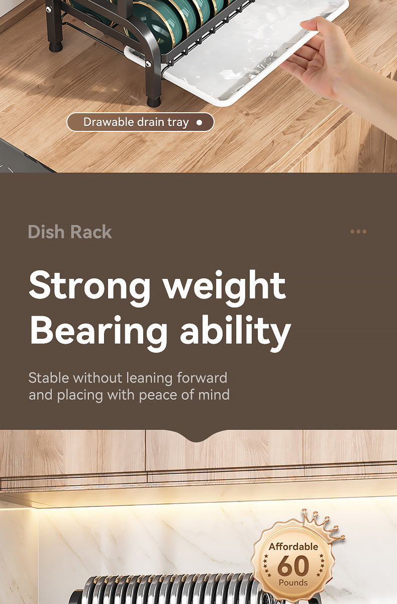 2025 Stainless Steel 2/3-Tier Kitchen Dish Drainer Rack