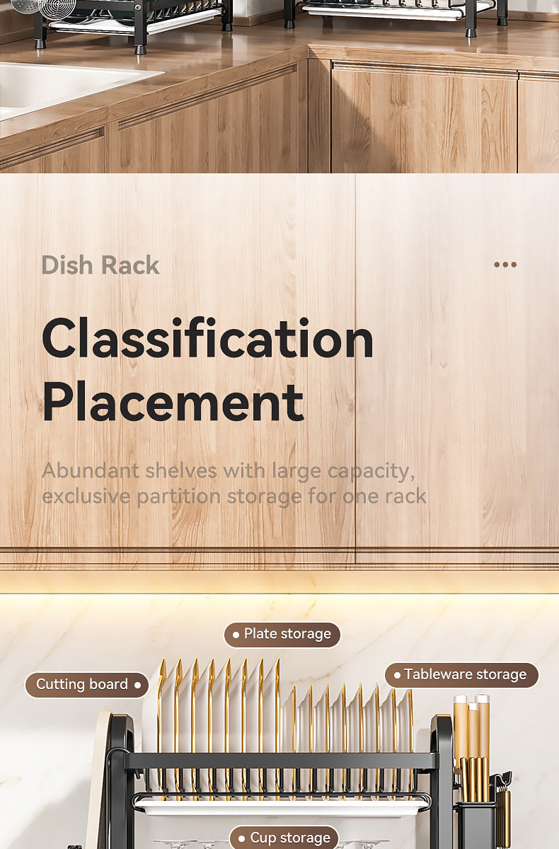 2025 Stainless Steel 2/3-Tier Kitchen Dish Drainer Rack