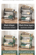 2025 Stainless Steel 2/3-Tier Kitchen Dish Drainer Rack