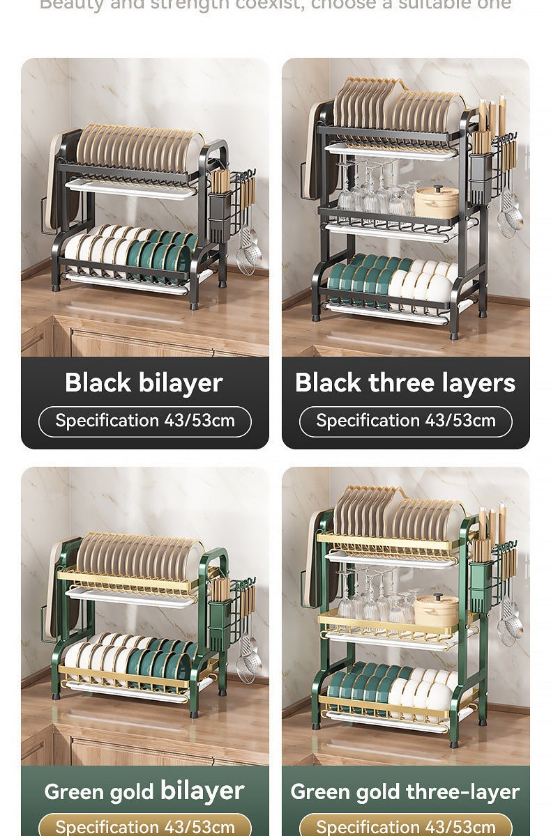 2025 Stainless Steel 2/3-Tier Kitchen Dish Drainer Rack