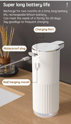 360ML Wall-Mounted Waterproof Soap Dispenser – Rechargeable & Adjustable
