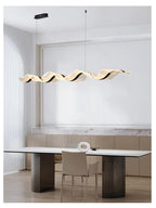 Nordic LED Wave Chandelier for Dining Room and Restaurant