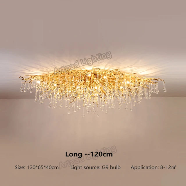 Nordic Luxury Gold K9 Crystal LED Chandelier Fixture