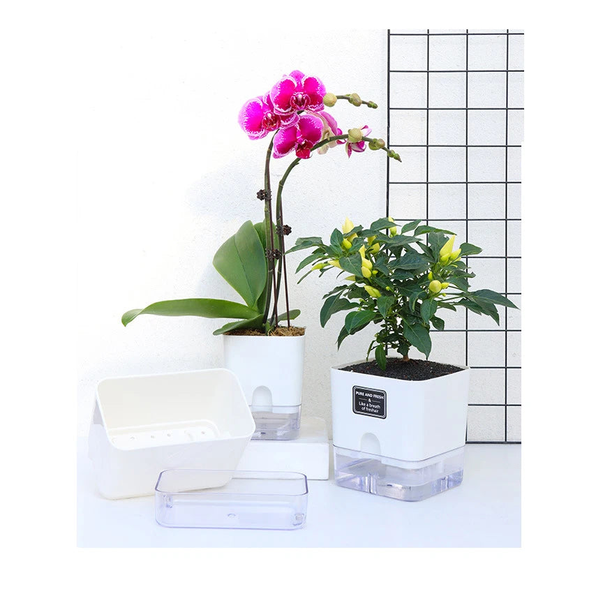 Self-Watering Magnetic Plant Pot with Cotton Rope for Garden