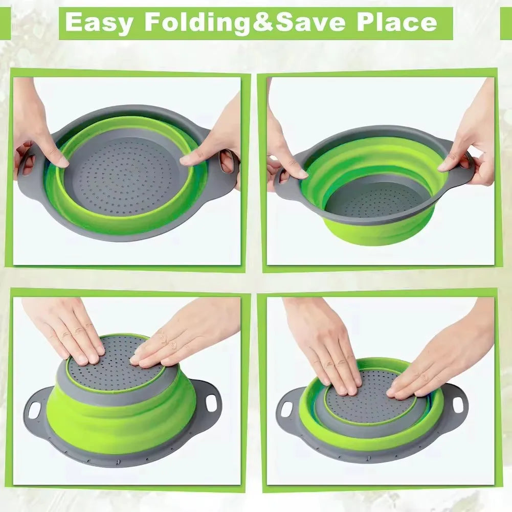 Collapsible Silicone Drain Basket for Fruits and Vegetables