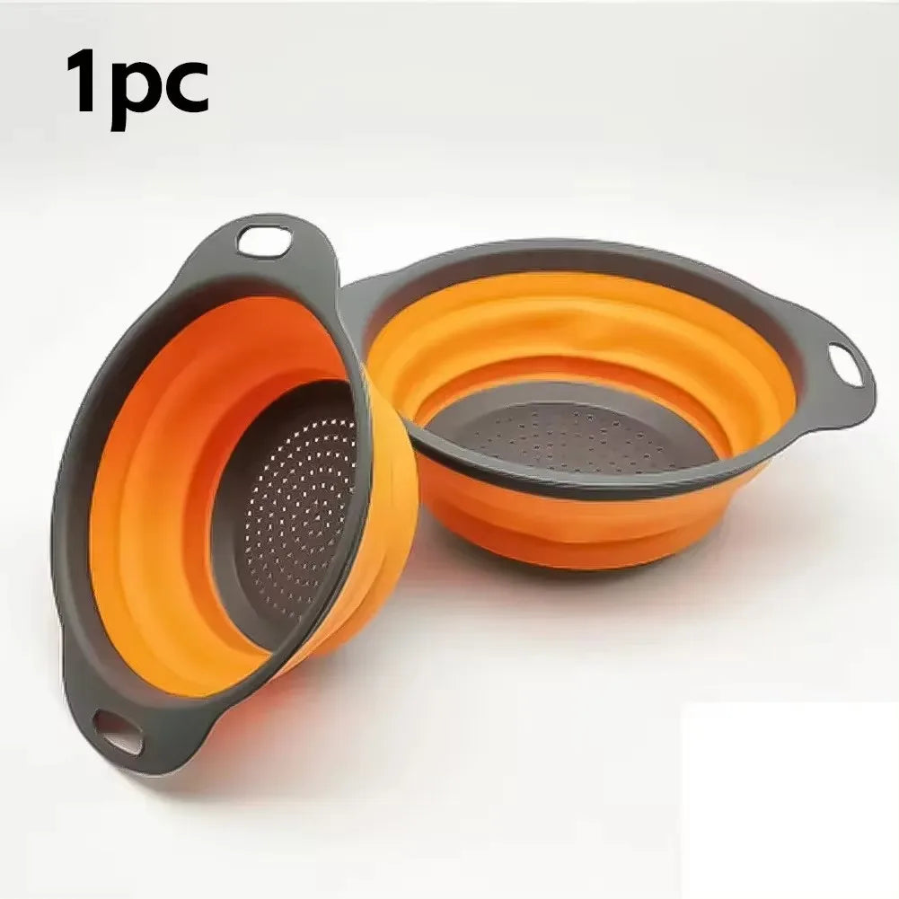 Collapsible Silicone Drain Basket for Fruits and Vegetables