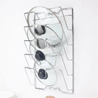 Kitchen Pot Cover Holder Rack – Rustproof Wall Hanging Organizer
