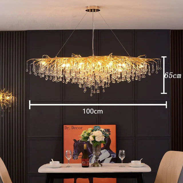 Nordic Luxury Gold K9 Crystal LED Chandelier Fixture