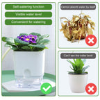 Self-Watering Magnetic Plant Pot with Cotton Rope for Garden