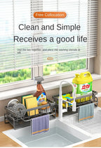 Stainless Steel Kitchen Sink Sponge Holder & Drain Rack Organizer
