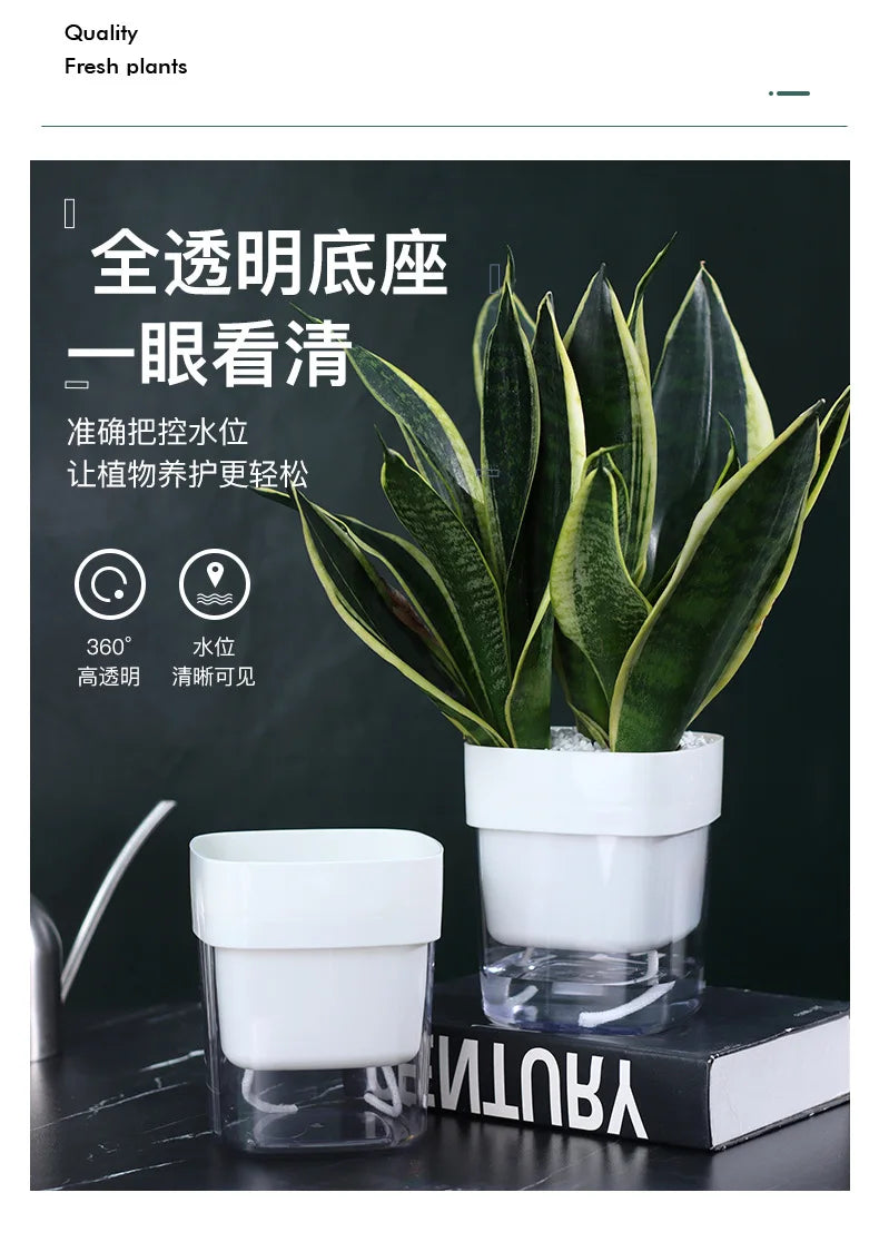 Self-Watering Magnetic Plant Pot with Cotton Rope for Garden
