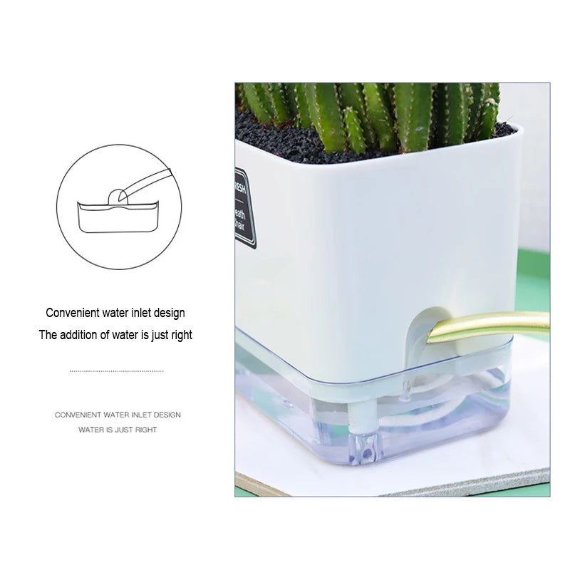 Self-Watering Magnetic Plant Pot with Cotton Rope for Garden