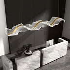 Nordic LED Wave Chandelier for Dining Room and Restaurant
