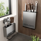Wall Mounted Stainless Steel Chopsticks Holder with Drain Rack