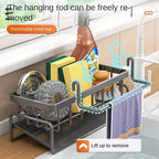 Stainless Steel Kitchen Sink Sponge Holder & Drain Rack Organizer