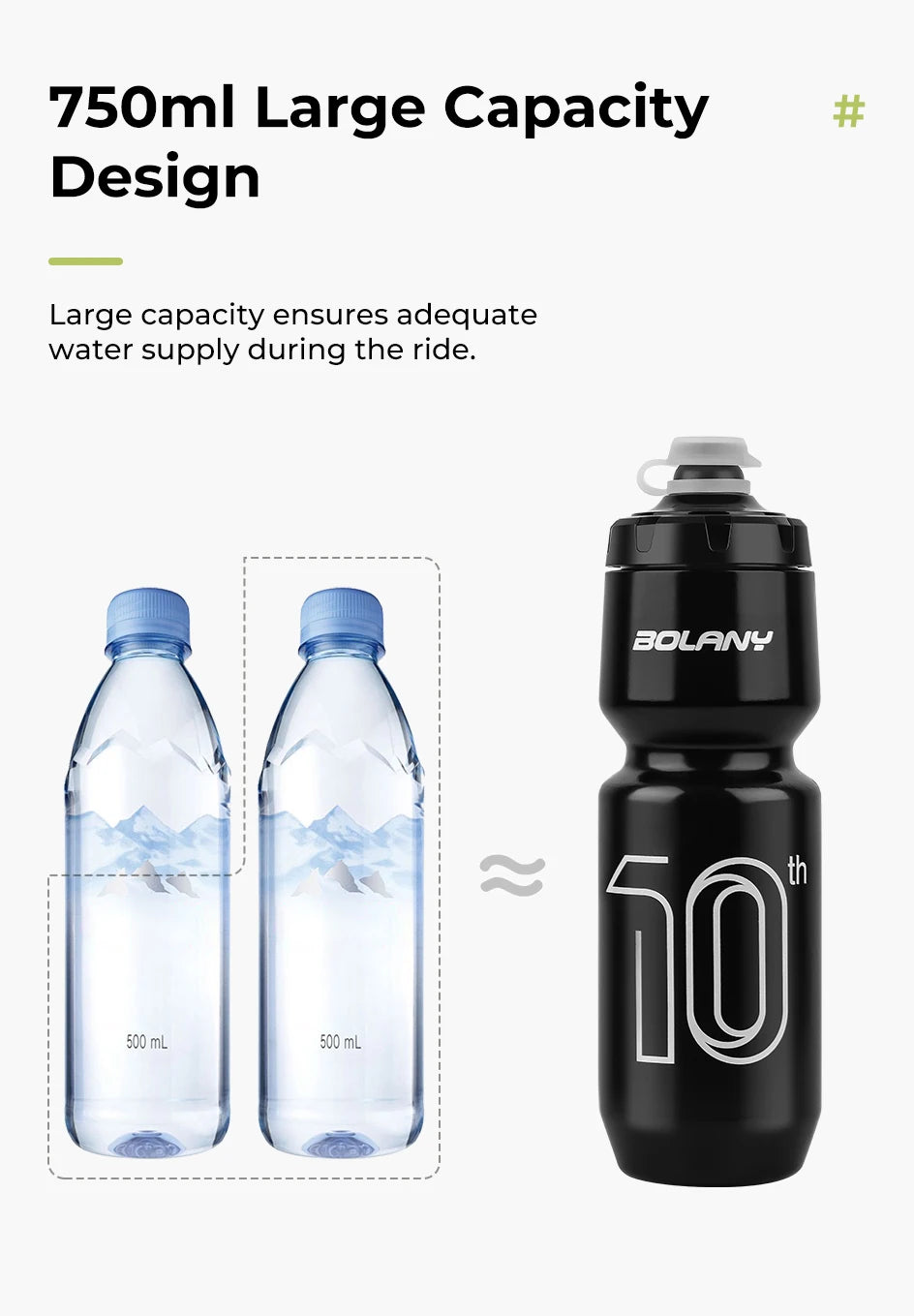 BOLANY 750ML Leak-Proof Bicycle Water Bottle for Cycling & Fitness