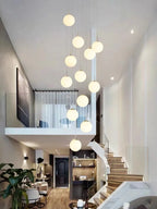 Modern Nordic LED Glass Staircase Chandelier for Living Room