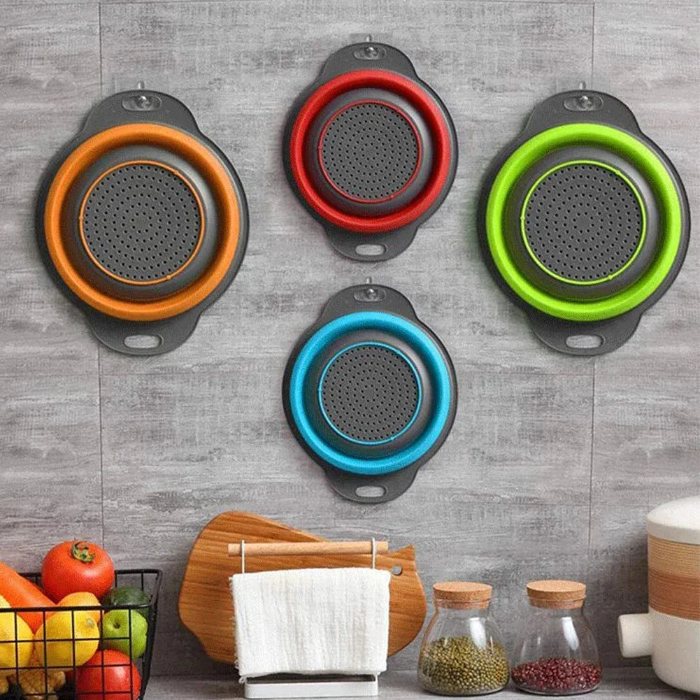 Collapsible Silicone Drain Basket for Fruits and Vegetables
