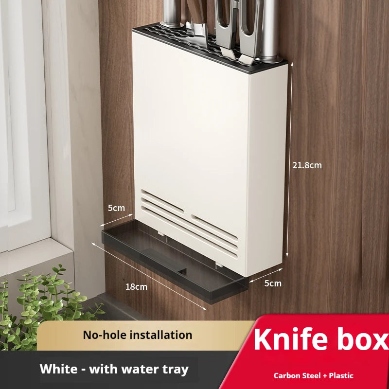Wall Mounted Stainless Steel Chopsticks Holder with Drain Rack