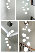 Modern Nordic LED Glass Staircase Chandelier for Living Room