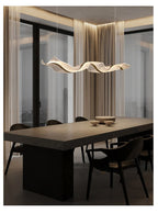 Nordic LED Wave Chandelier for Dining Room and Restaurant