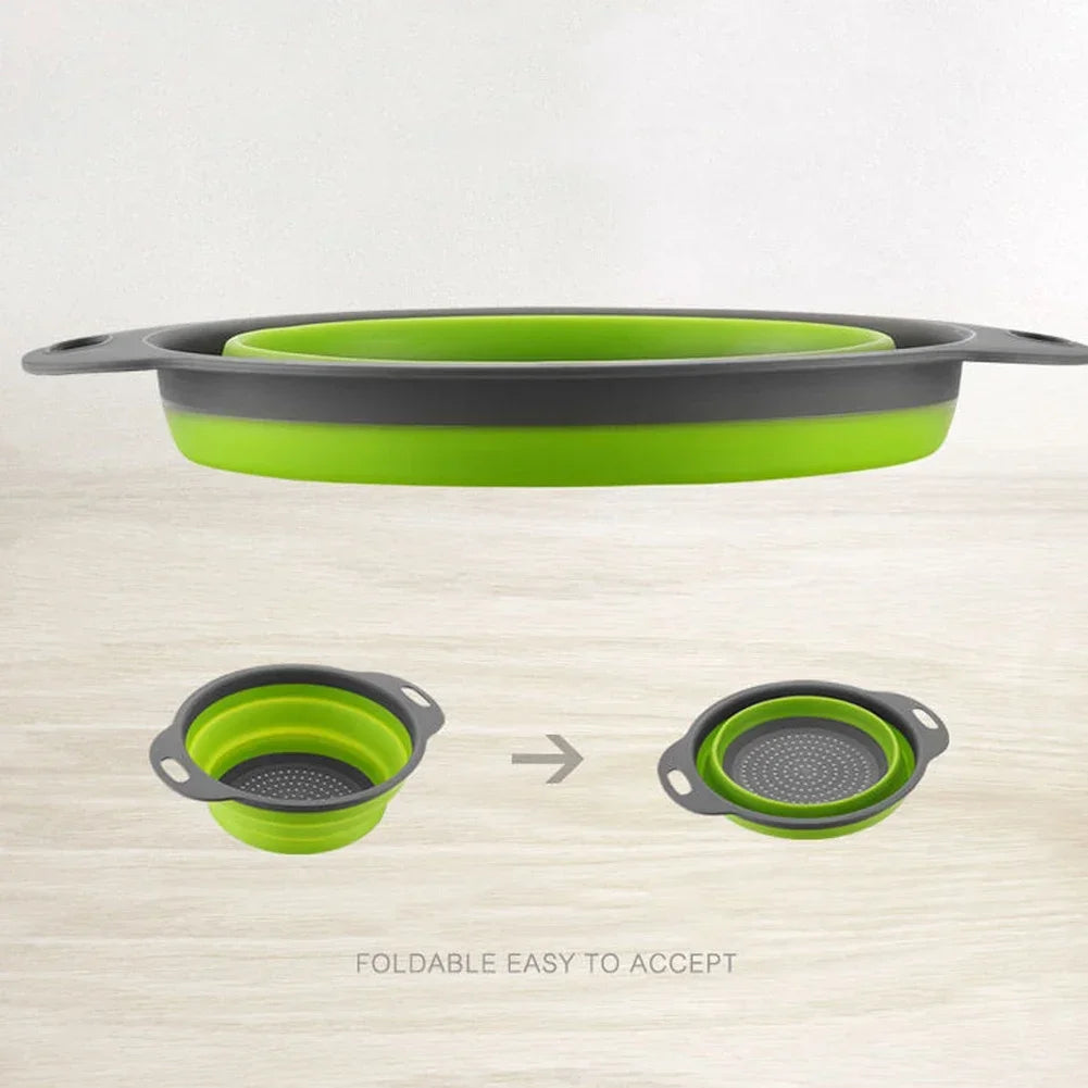 Collapsible Silicone Drain Basket for Fruits and Vegetables