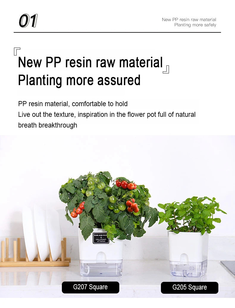 Self-Watering Magnetic Plant Pot with Cotton Rope for Garden