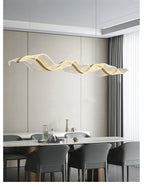 Nordic LED Wave Chandelier for Dining Room and Restaurant