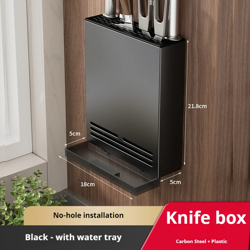 Wall Mounted Stainless Steel Chopsticks Holder with Drain Rack