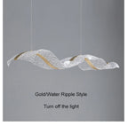 Nordic LED Wave Chandelier for Dining Room and Restaurant
