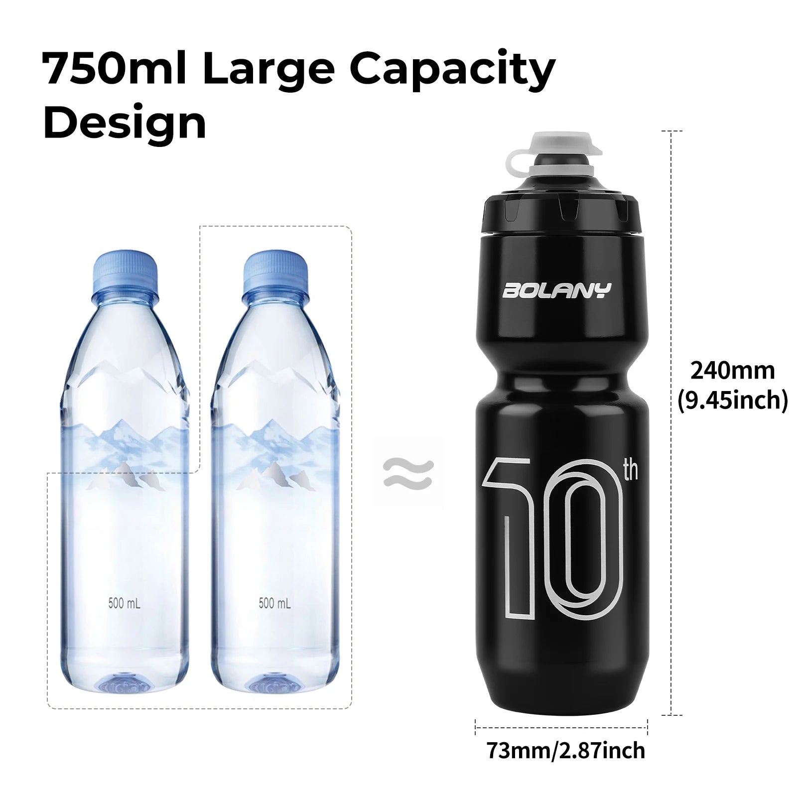 BOLANY 750ML Leak-Proof Bicycle Water Bottle for Cycling & Fitness
