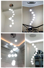 Modern Nordic LED Glass Staircase Chandelier for Living Room