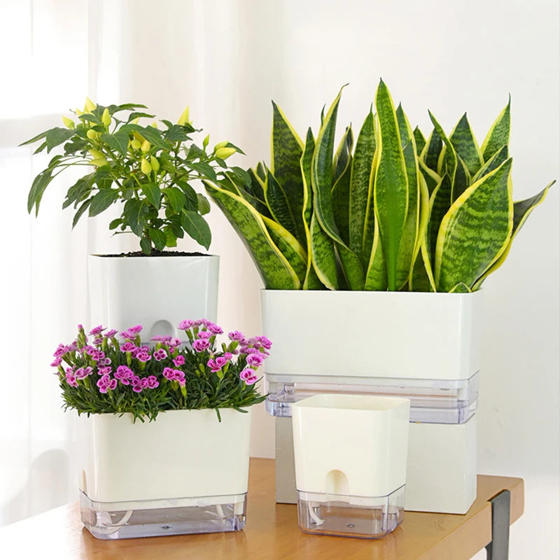 Self-Watering Magnetic Plant Pot with Cotton Rope for Garden