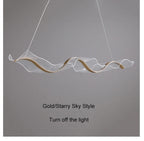 Nordic LED Wave Chandelier for Dining Room and Restaurant