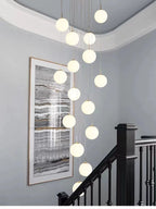 Modern Nordic LED Glass Staircase Chandelier for Living Room
