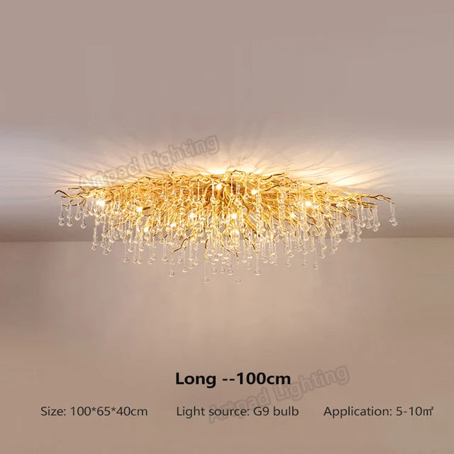 Nordic Luxury Gold K9 Crystal LED Chandelier Fixture