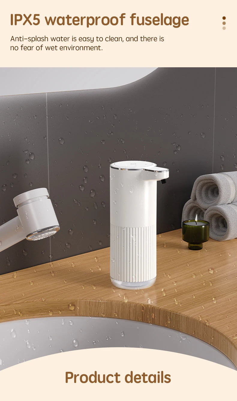 360ML Wall-Mounted Waterproof Soap Dispenser – Rechargeable & Adjustable