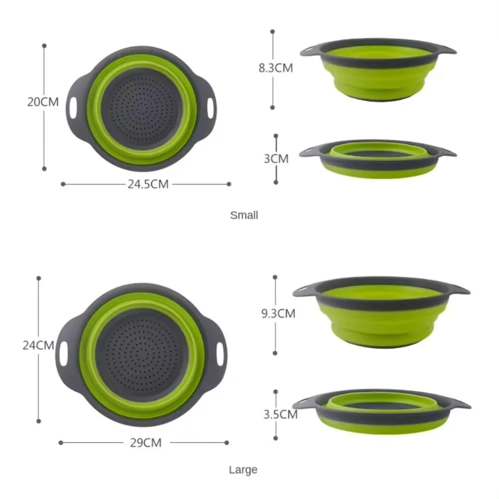 Collapsible Silicone Drain Basket for Fruits and Vegetables