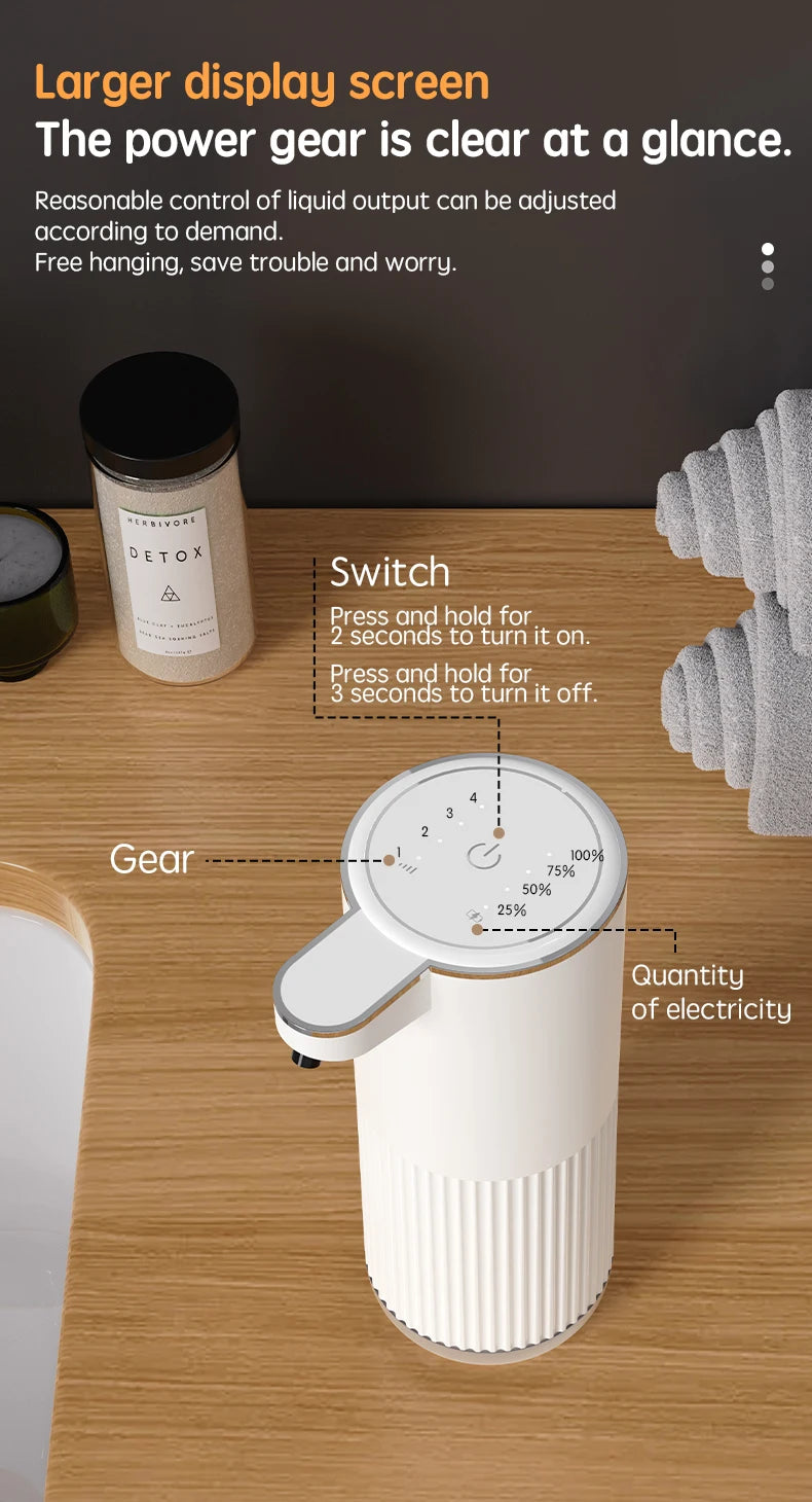 360ML Wall-Mounted Waterproof Soap Dispenser – Rechargeable & Adjustable