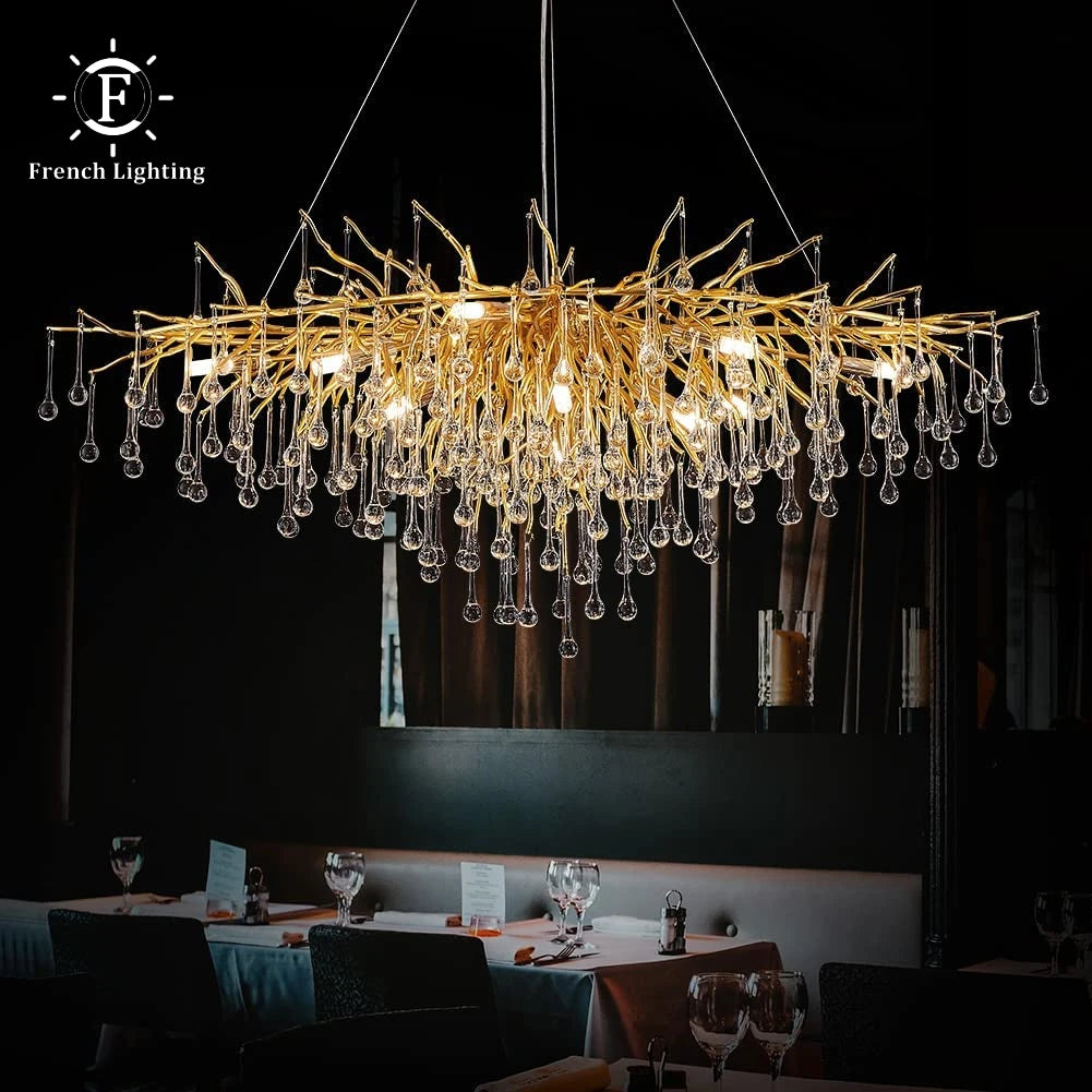 Nordic Luxury Gold K9 Crystal LED Chandelier Fixture
