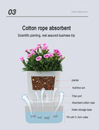 Self-Watering Magnetic Plant Pot with Cotton Rope for Garden