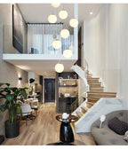Modern Nordic LED Glass Staircase Chandelier for Living Room