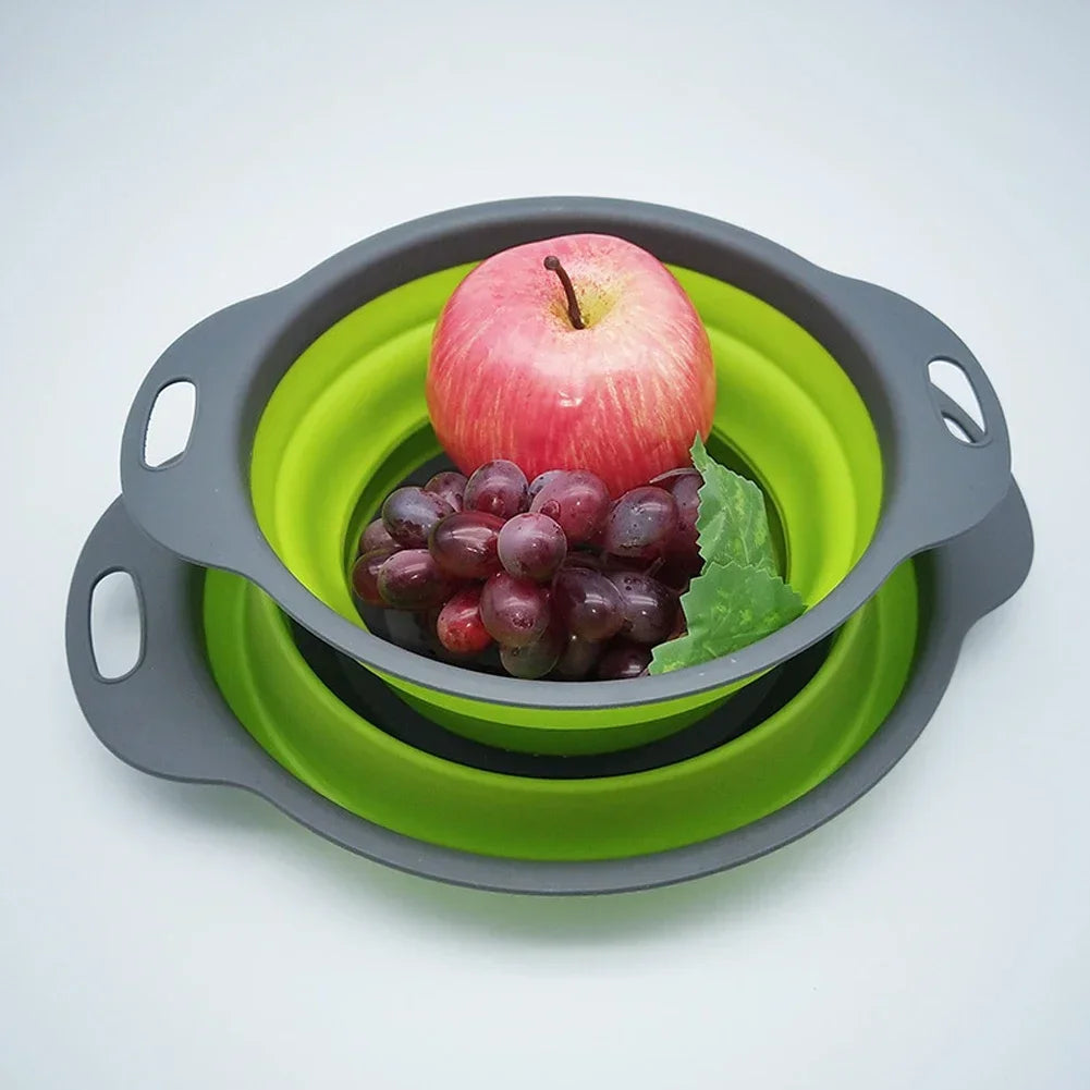 Collapsible Silicone Drain Basket for Fruits and Vegetables
